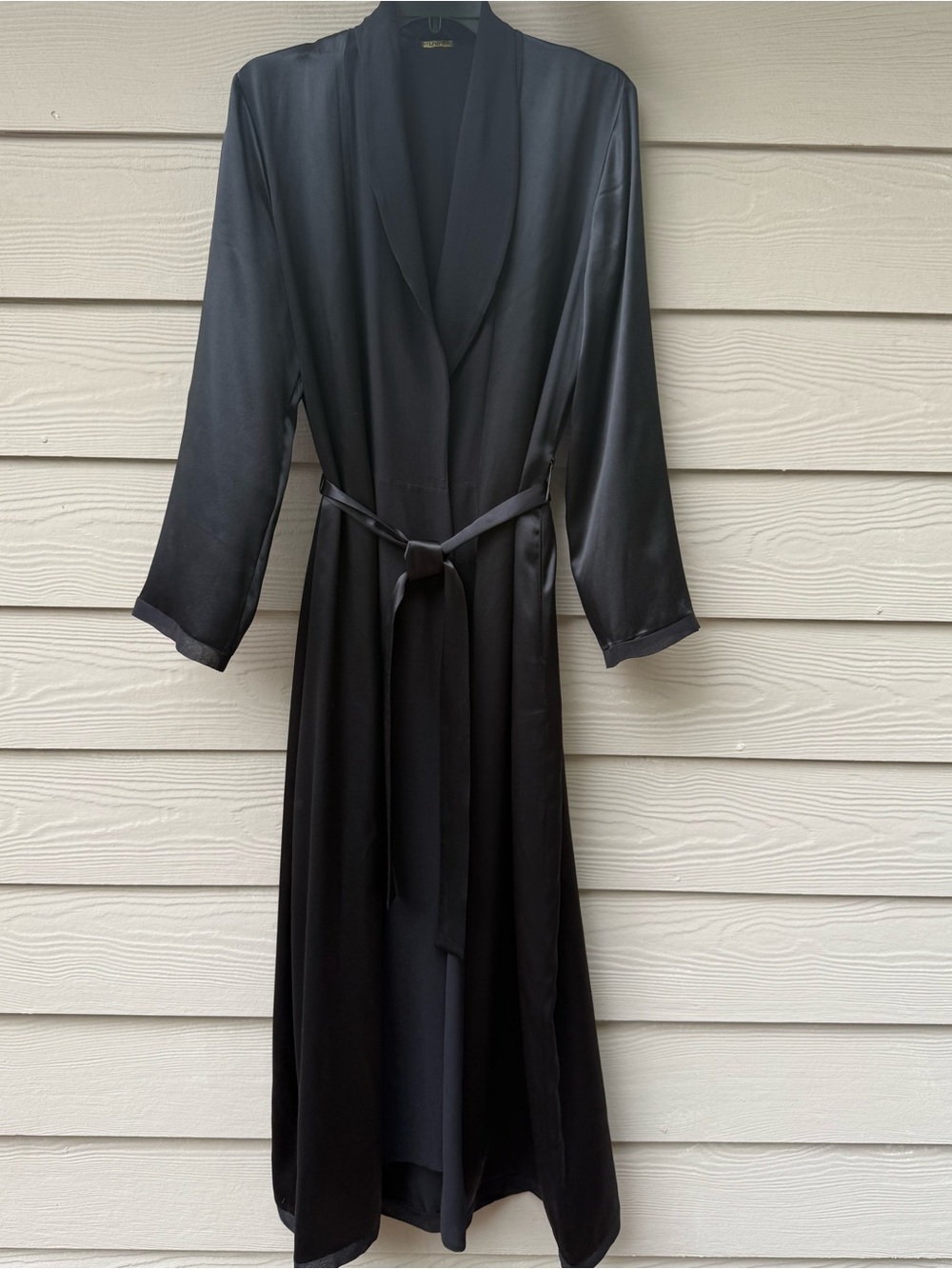 La Perla Silk Long Robe in Black - Picture 6 of 16